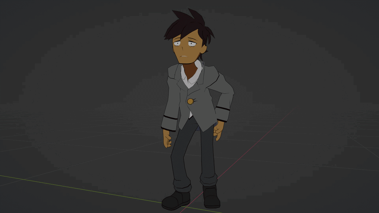Animation showing transition between character forms